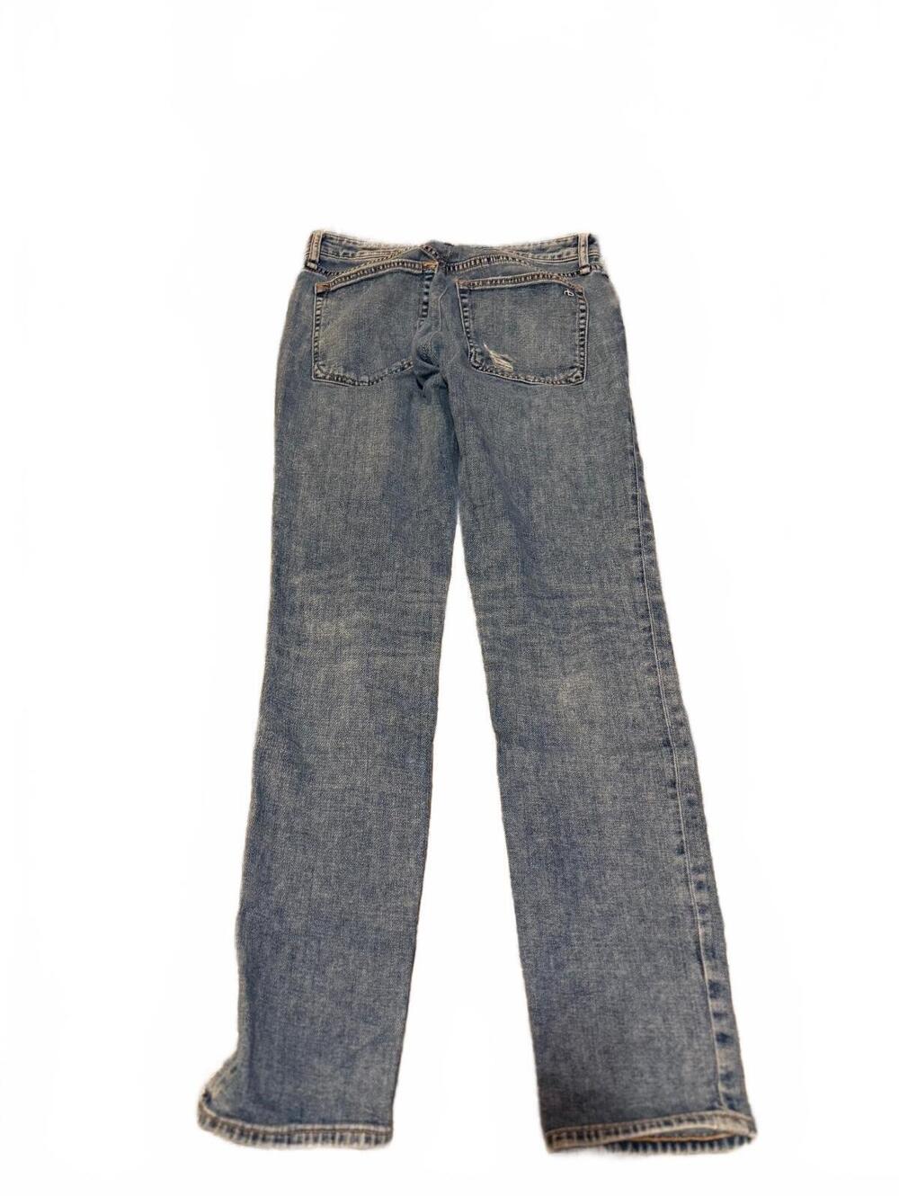 Rag & Bone Size 26 Blue Jeans Straight Leg Distressed Denim Womens Designer - Picture 2 of 6